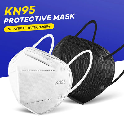 Set of 10 black FFP2 KN95 reusable face masks with CE certification, protective mouth masks from BackupMyFilesNow.com