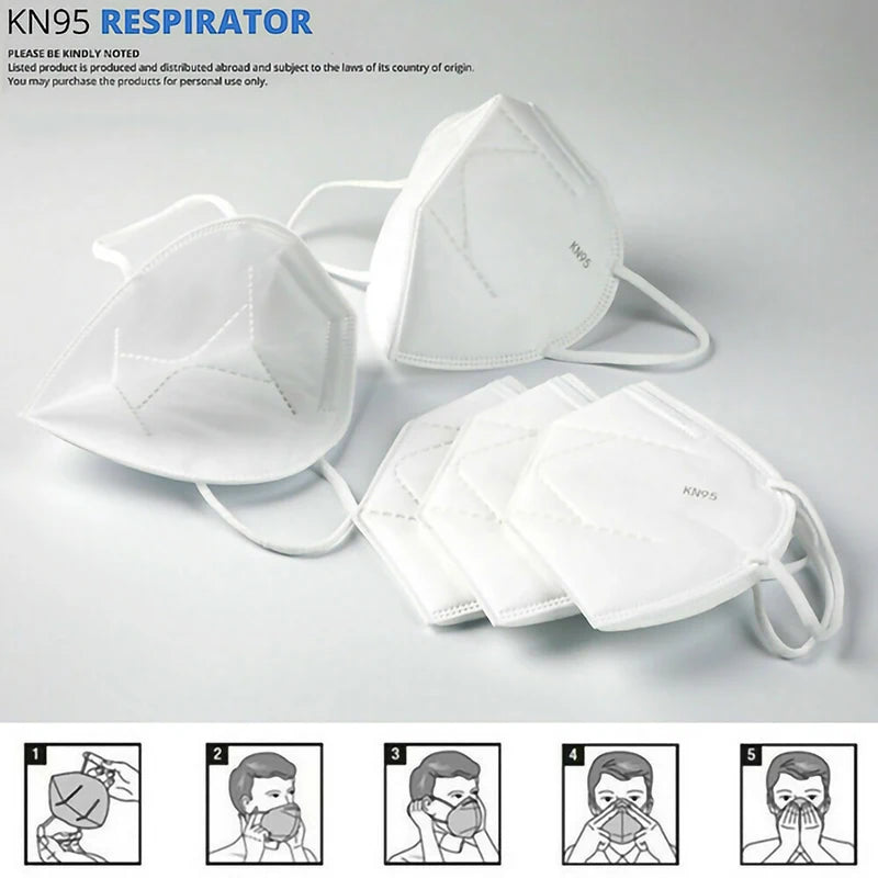 Set of 10 black FFP2 KN95 face masks, reusable, CE certified, protective mouth masks, ideal for health and safety protection.