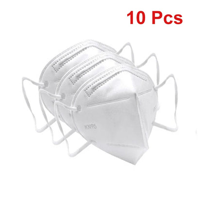 Set of 10 black FFP2 KN95 face masks from BackupMyFilesNow.com, reusable, CE certified, protective mouth masks for face coverage.