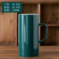 Yellow Creative Ceramic Mug with large handle, 1000ml capacity, perfect for coffee, tea, or water in a stylish, durable design.
