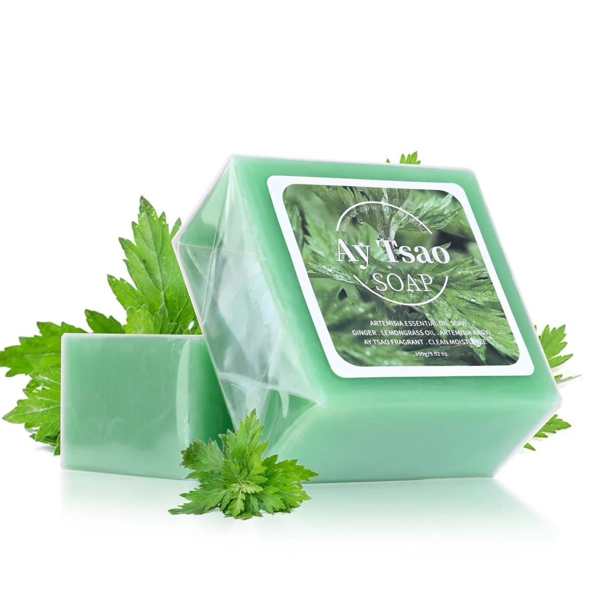 B+Artemisia Plant Essential Oil Soap with lemongrass and ginger oils for deep cleansing and moisturizing skin.