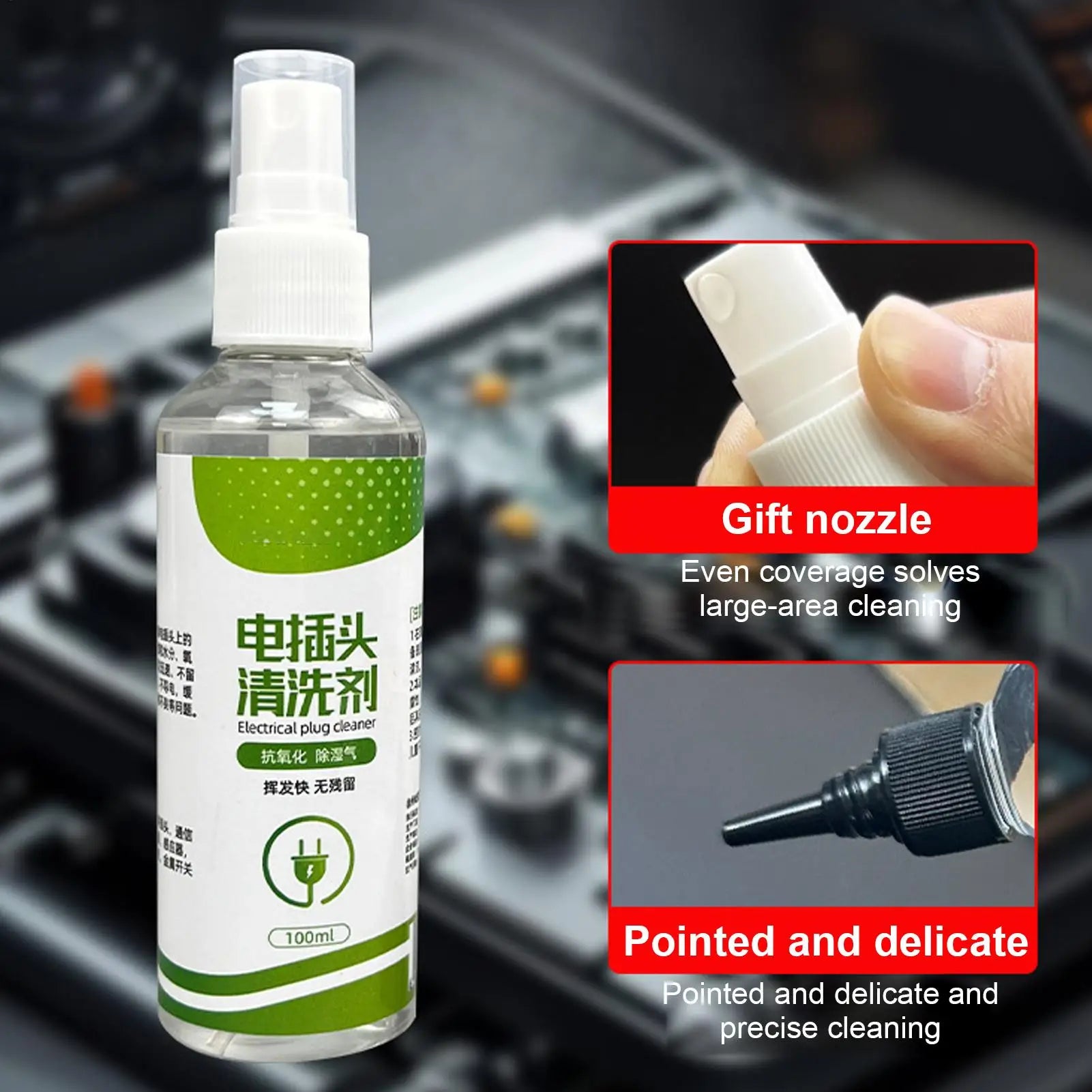 BackupMyFilesNow® 100ml electrical contact cleaner spray with fast-drying formula, ideal for industrial equipment and car parts cleaning.