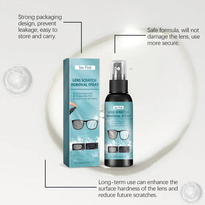 BACKUPMYFILESNOW.COM® 100ml eye glass cleaner spray and lens scratch remover, suitable for students, workers, and eyeglasses.