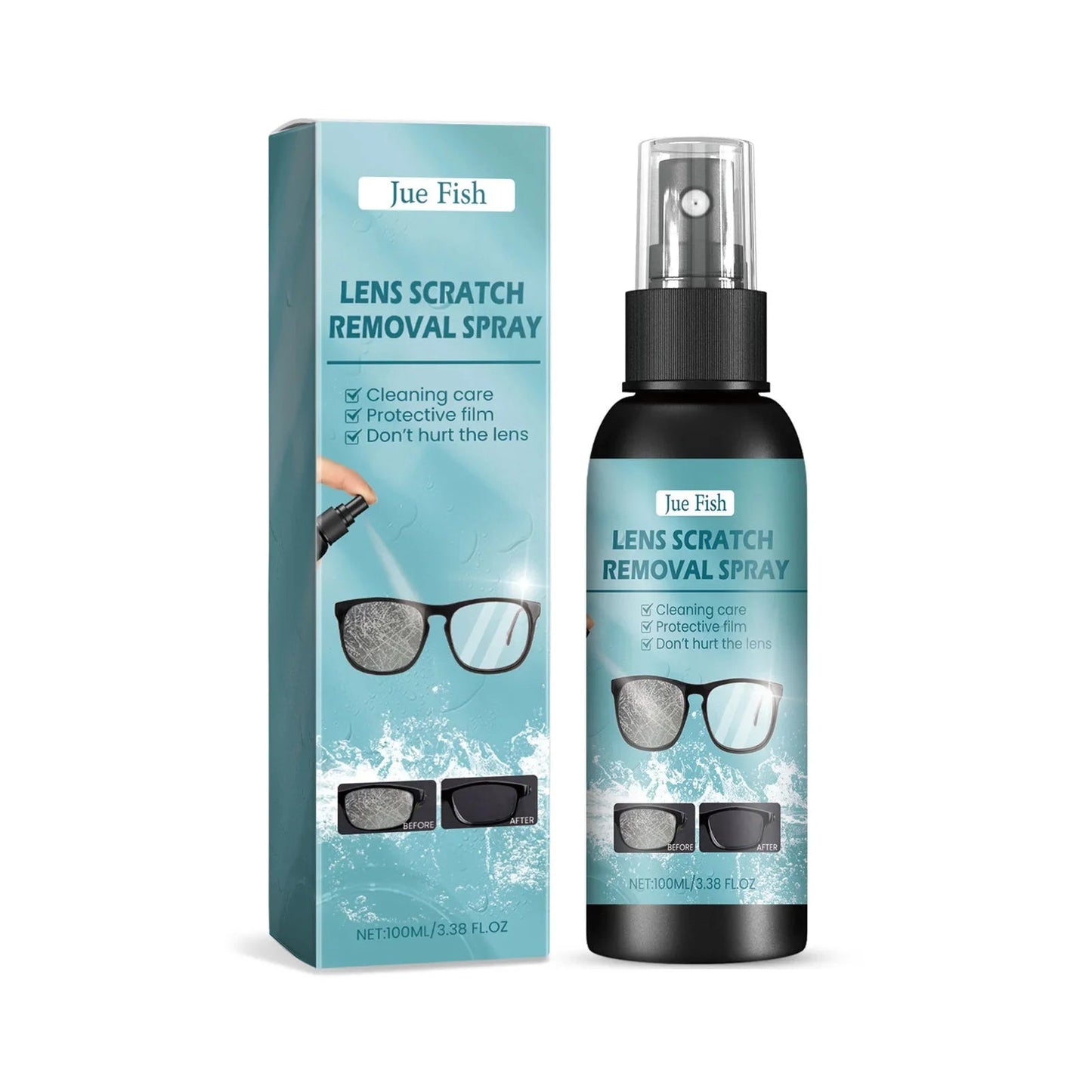 BackupMyFilesNow 100ml eye glass cleaner spray with 2-in-1 lens scratch remover for eyeglasses and lenses.
