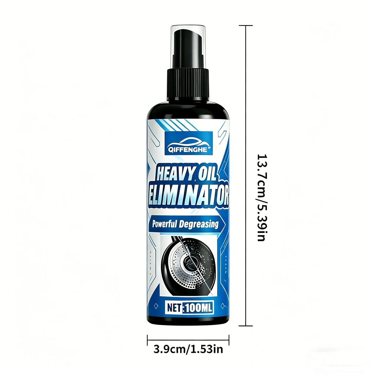 BACKUPMYFILESNOW® Heavy Oil Eliminator Spray cleaning kitchen stove and range hood, removing stubborn grease and stains.