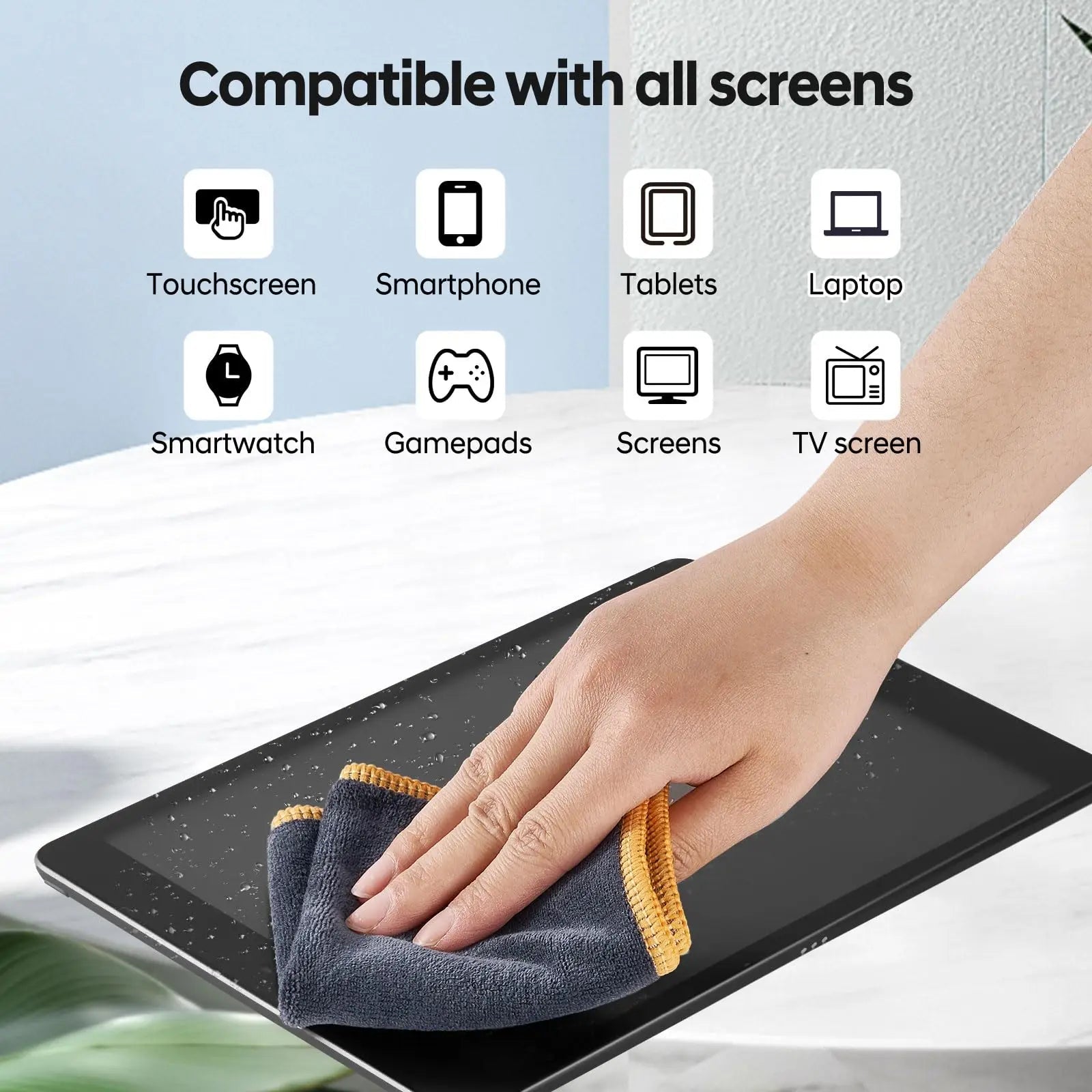 BackupMyFilesNow® 100ml screen cleaner spray kit with microfiber cloth for cleaning glass surfaces, glasses, and camera lenses.
