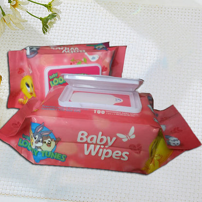 Baby and child home cleaning wet wipes in bags by BACKUPMYFILESNOW.COM®, 100-piece set, ideal for gentle cleaning and hygiene.