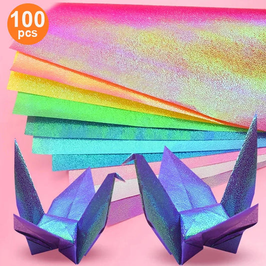 Two packs of 50 sheets of thick, flexible pearlescent handmade paper, bright and durable for DIY craft projects.