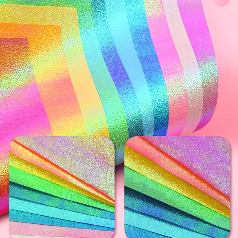Two packs of 50 sheets of DIY handmade pearlescent paper, thickened, flexible, bright, ideal for crafting and creative projects.