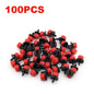 Set of 100 irrigation drippers and sprinklers for garden watering, featuring flow head and irrigation system components.