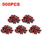 Set of 100 irrigation drippers and sprinkler heads for garden watering and irrigation systems, with adjustable flow heads.