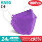 Gray fish-shaped KN95 FFP2 mask for adults, 4-layer protective respirator, approved face mask, mouth cover, breathable design.
