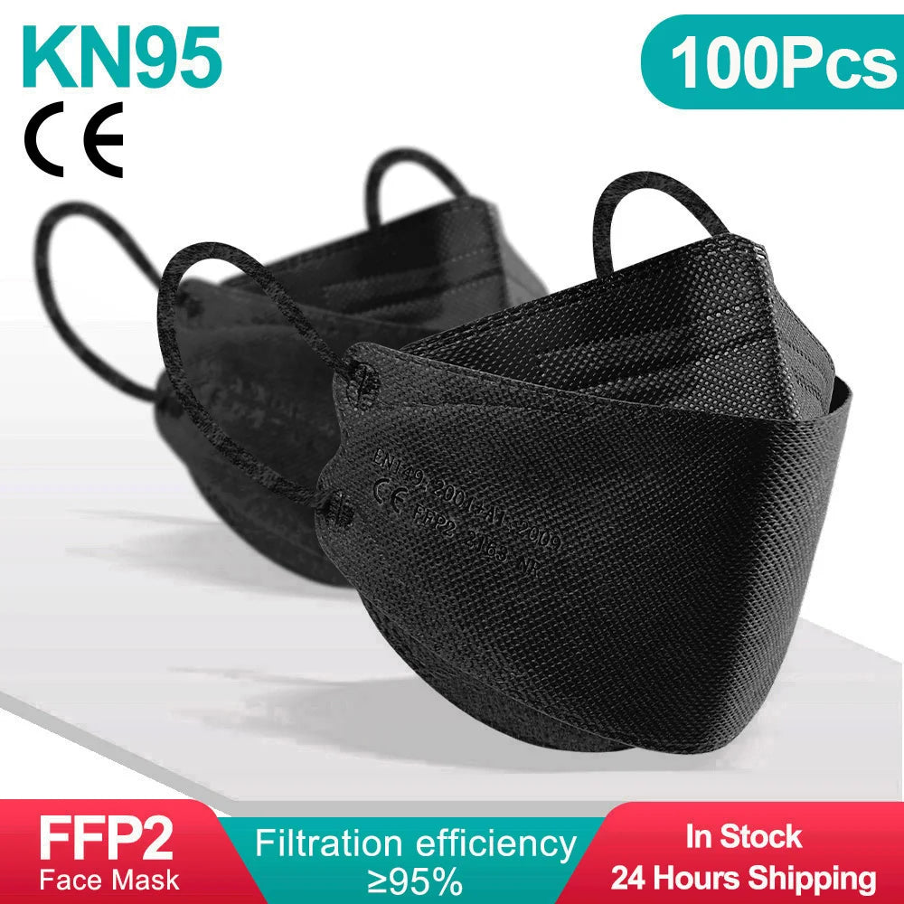 Gray adult fish-shaped KN95 mask by BACKUPMYFILESNOW.COM, 4-layer FFP2 respirator with mouth cover and face mask protection.