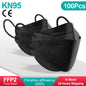 Gray adult fish-shaped KN95 mask by BACKUPMYFILESNOW.COM, 4-layer FFP2 respirator with mouth cover and face mask protection.