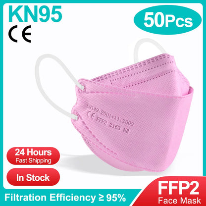 Gray adult fish-shaped KN95 FFP2 mask with 4 layers, approved face mask for respiratory protection by BACKUPMYFILESNOW.COM®.
