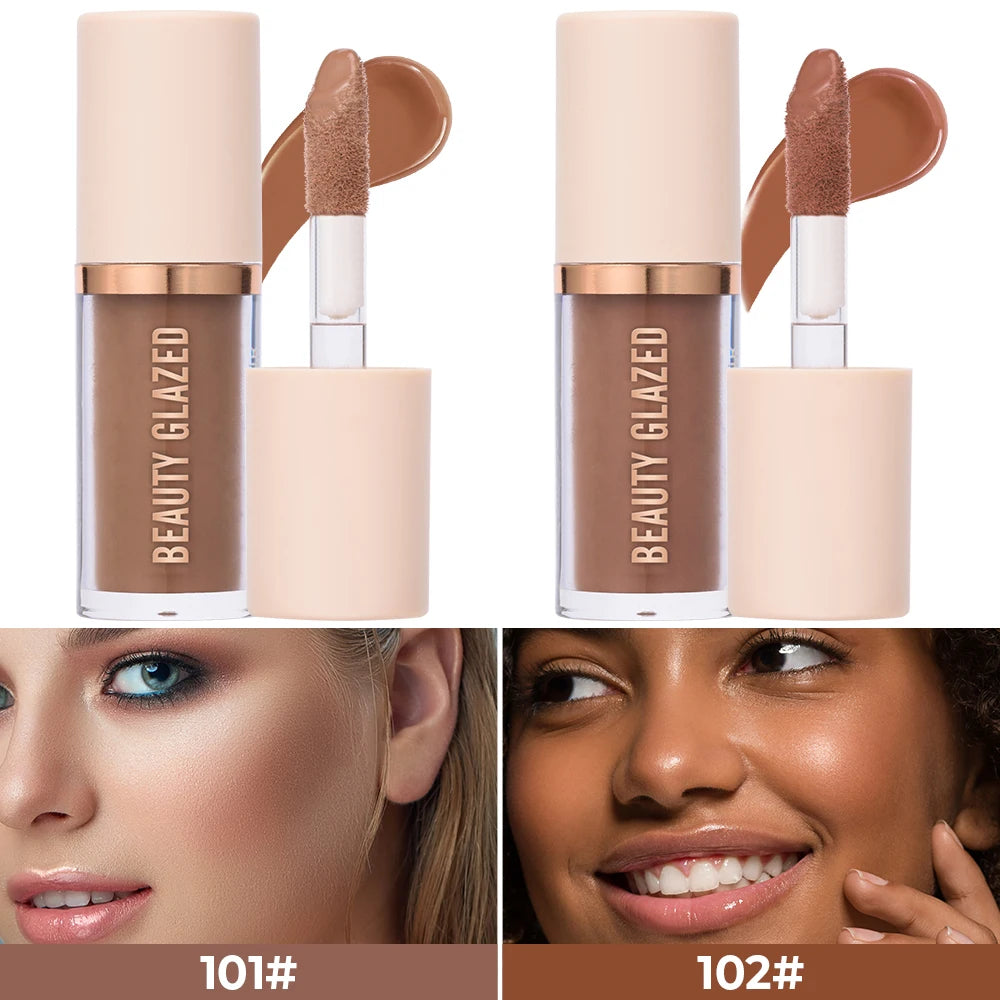Beauty Glazed 2025 liquid contour palette with two shades, waterproof matte formula for V-face shaping and facial contour enhancement.