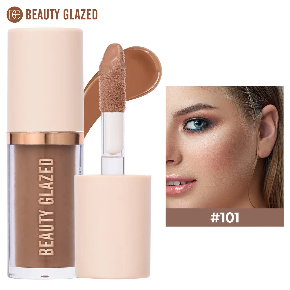 Beauty Glazed 2025 liquid contour palette with 2 shades for V-face shaping, waterproof matte face contour makeup.