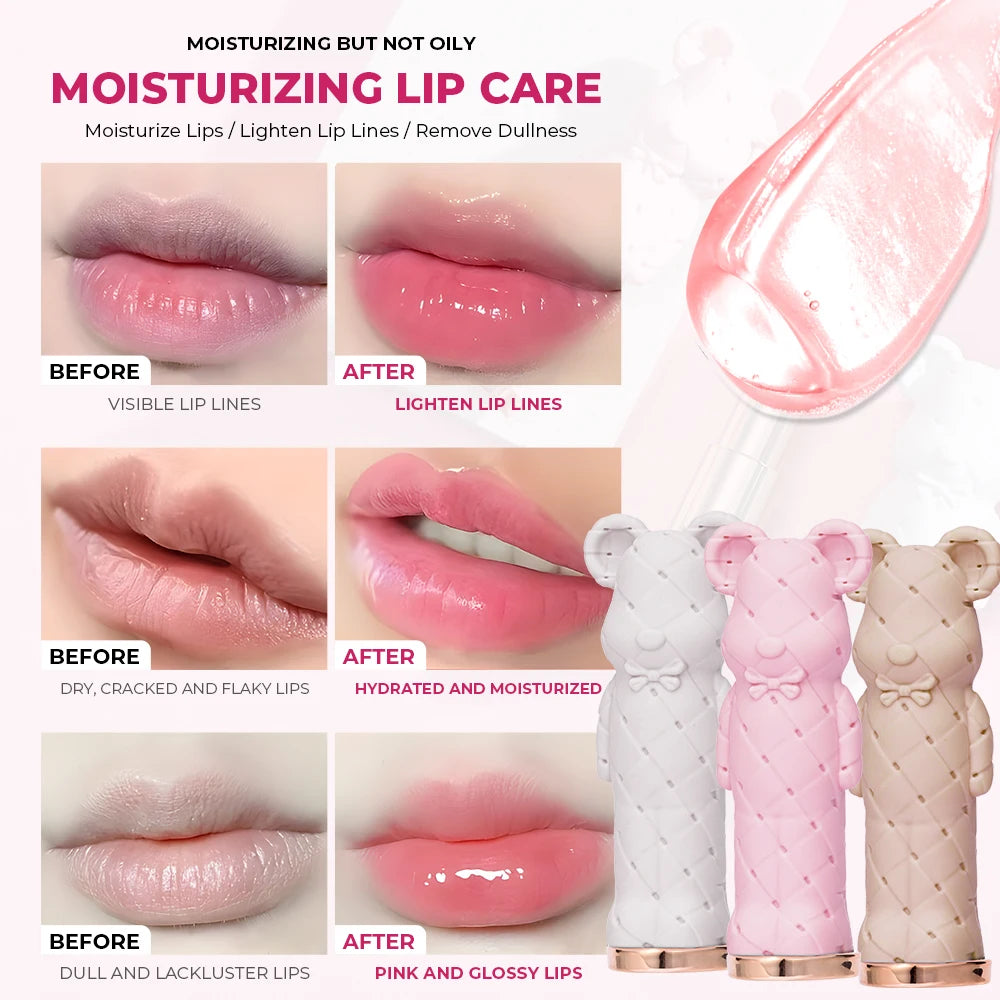 Beauty Glazed Bear moisturizing lipstick and colored lip balm with nourishing, watery formula, easy to apply and vibrant.
