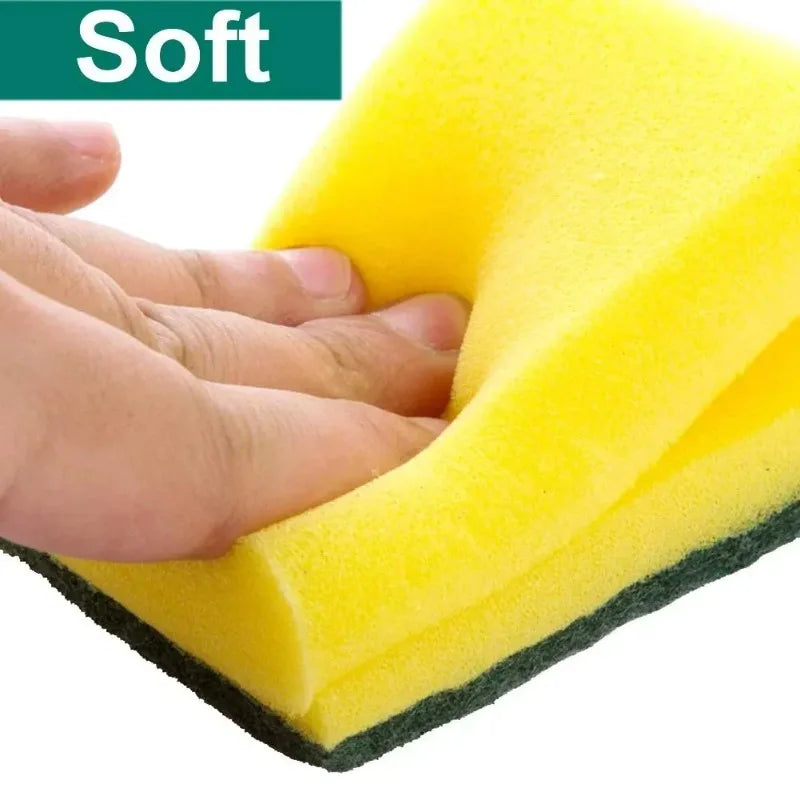 Set of 10/30/50PCS double-sided scrub sponges by BACKUPMYFILESNOW.COM® for heavy-duty kitchen cleaning, grease, rust, and pot scrubbing