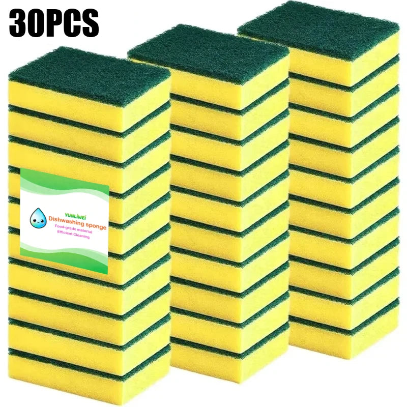 10/30/50PCS double-sided scrub sponge set from BACKUPMYFILESNOW.COM®, heavy-duty kitchen scrubbers for grease, rust, and pot cleaning.