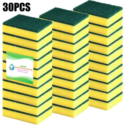 10/30/50PCS double-sided scrub sponge set from BACKUPMYFILESNOW.COM®, heavy-duty kitchen scrubbers for grease, rust, and pot cleaning.