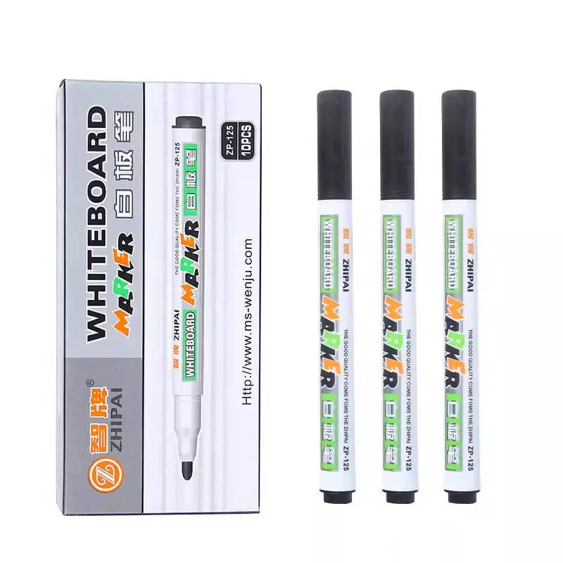 Set of 10 BackupMyFilesNow.com whiteboard markers with colorful caps, suitable for classroom, office, and school whiteboards.
