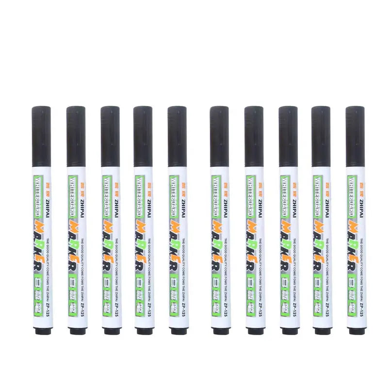 Set of 10 BackupMyFilesNow dry erase markers with colorful caps, ideal for whiteboards in office and classroom settings.