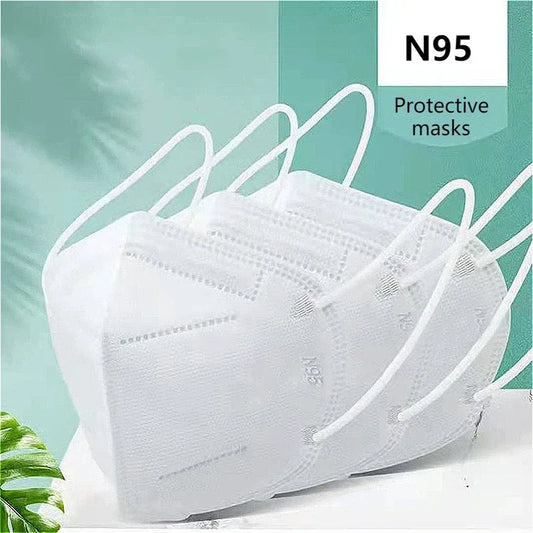Set of 10 disposable N95 face masks from BackupMyFilesNow.com showing breathable, protective masks designed for dust and droplet prevention