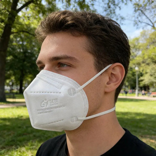 Pack of 10 disposable N95 face masks from BackupMyFilesNow.com, breathable and protective for dust and droplet prevention.