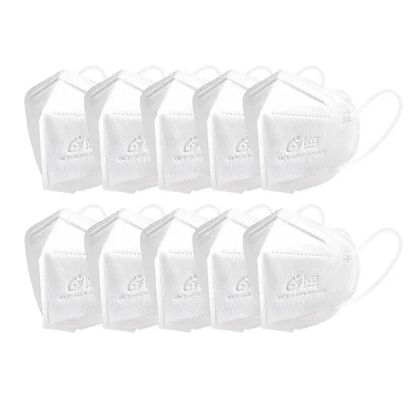 Set of 10 disposable N95 face masks by BackupMyFilesNow.com, breathable protective masks for dust and droplet prevention.