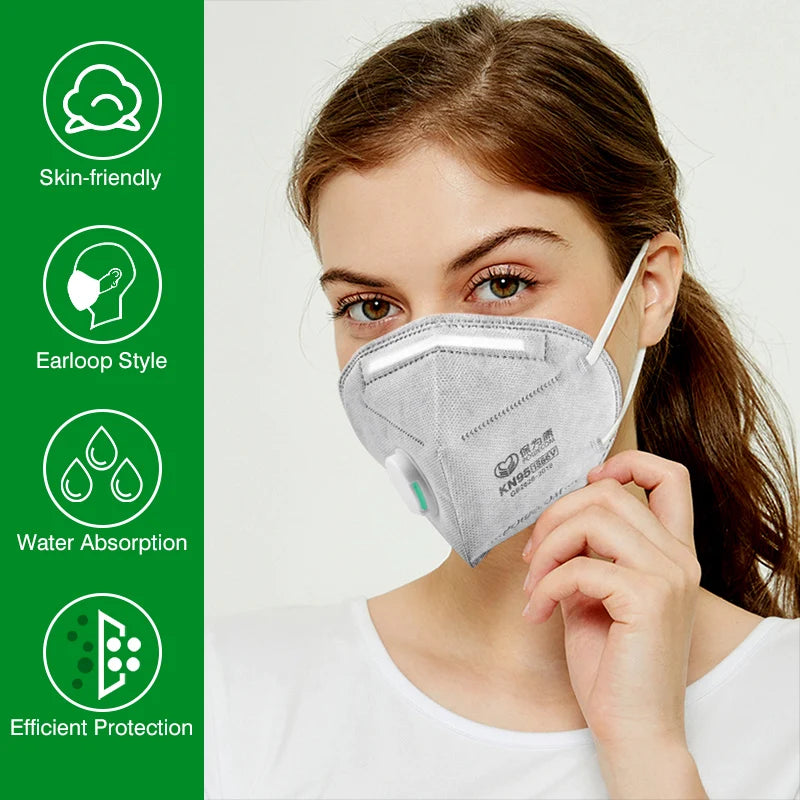 BackupMyFilesNow.com 10-pack of POWECOM KN95 masks with activated carbon, valve, and safety face protection for adults.