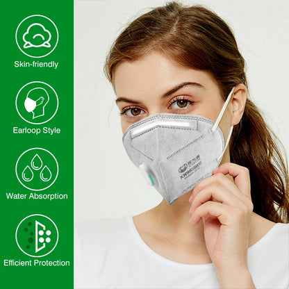 BackupMyFilesNow.com 10-pack of POWECOM KN95 masks with activated carbon, valve, and safety face protection for adults.