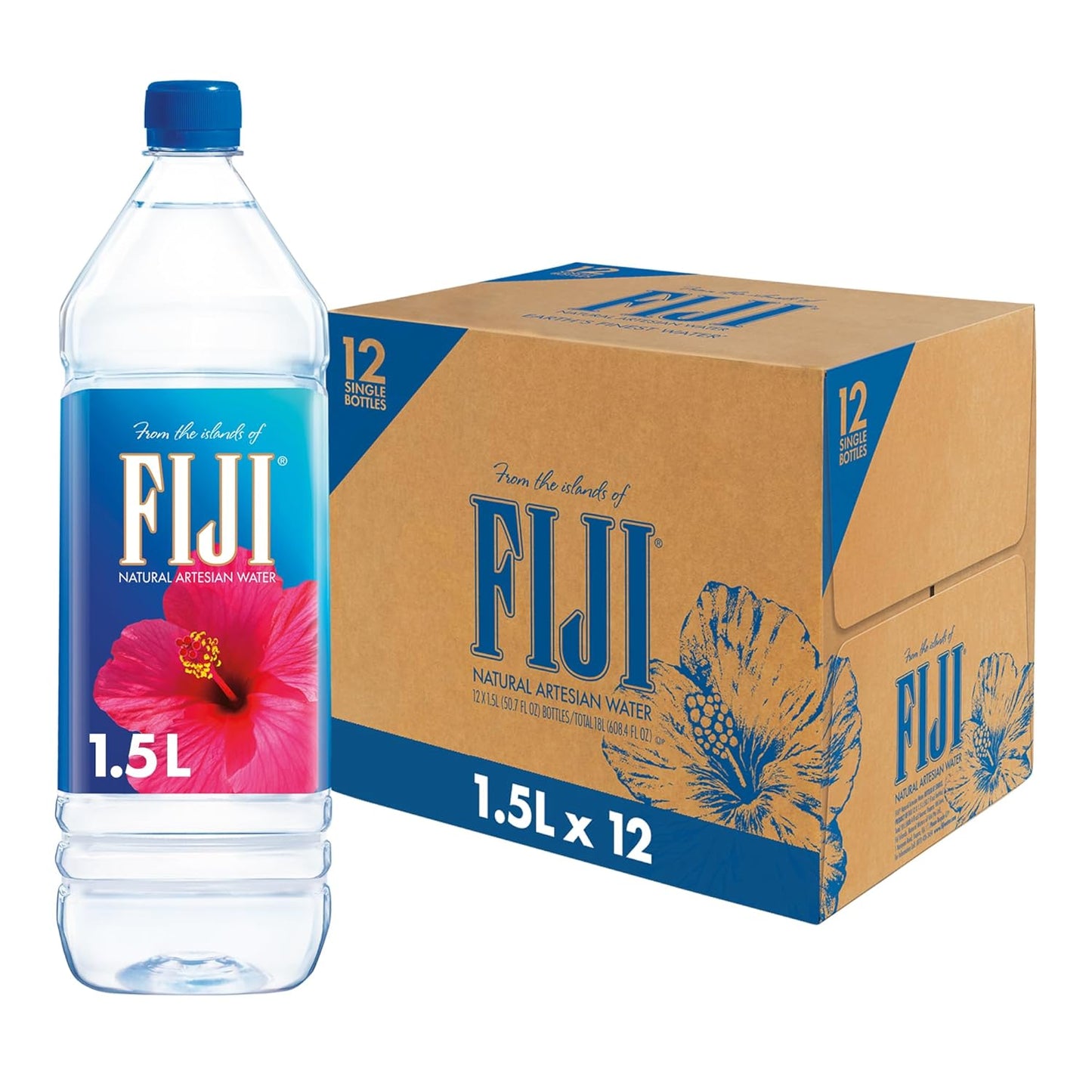 Fiji natural artesian bottled water 330mL pack of 24 bottles, 100% natural electrolytes, clean and refreshing water from artesian sources