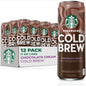 BackupMyFilesNow® 12-pack of Starbucks Cold Brew Coffee with Vanilla Sweet Cream in 11 fl oz cans, premium iced coffee drink.