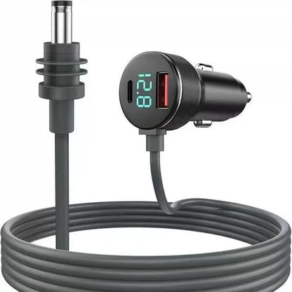 Fourth-generation MINI 30V Digital Display Type-C Car Charger by BACKUPMYFILESNOW.COM® with waterproof design and three-in-one fast charging.