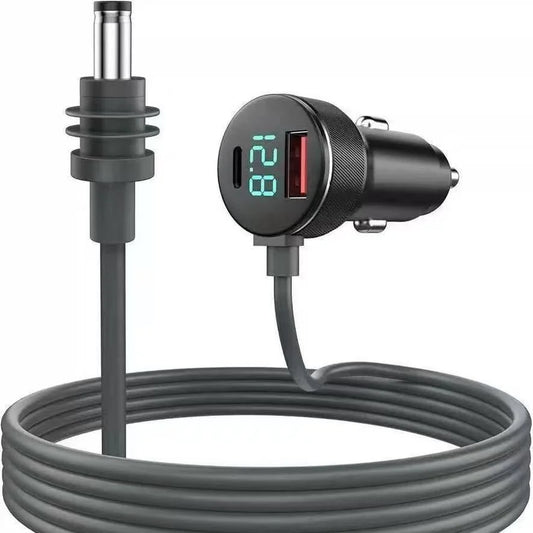Fourth-generation MINI 30V Digital Display Type-C Car Charger by BACKUPMYFILESNOW.COM® with waterproof design and three-in-one fast charging.