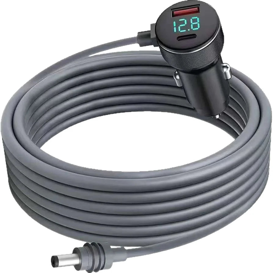 BackUpMyFilesNow fourth-generation mini 30V digital display Type-C car charger with waterproof design and three-in-one fast charging.
