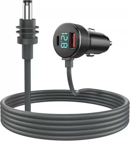 Fourth-generation Mini 30V digital display Type-C waterproof car charger with three-in-one DC fast charging for vehicles.
