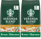 Starbucks Blonde Roast whole coffee beans in a 12 oz package, ideal for hot or iced Veranda Blend coffee.