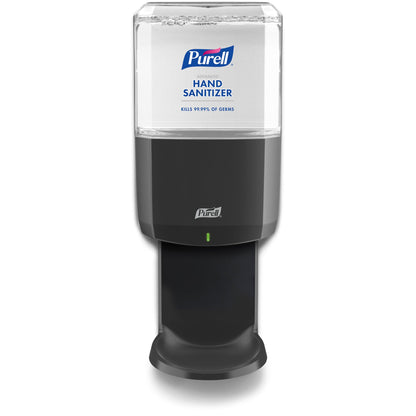 Graphite PURELL ES8 automatic hand sanitizer dispenser with 1200 mL capacity and refill pack of PURELL ES8 sanitizer bottles.