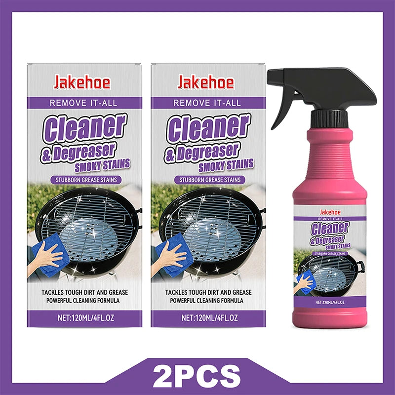 Heavy-duty barbecue grill cleaner spray by BACKUPMYFILESNOW.COM® with two 120ml bottles, ideal for removing grease from BBQ grates and pans.