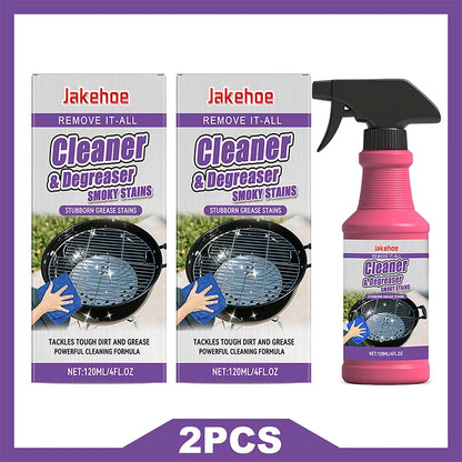 Heavy-duty barbecue grill cleaner spray by BACKUPMYFILESNOW.COM® with two 120ml bottles, ideal for removing grease from BBQ grates and pans.