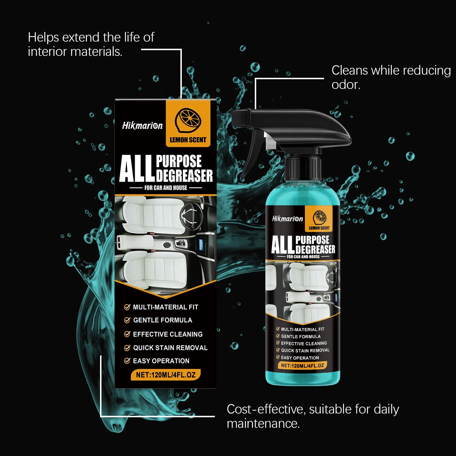 BackupMyFilesNow® 120ml multi-purpose degreaser for powerful oil removal, grease elimination, and dirt cleaning for car and household use.