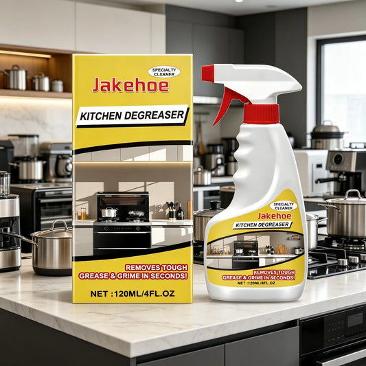 BACKUPMYFILESNOW® Jakehoe Kitchen Degreaser spray with heavy grease removal, powerful cleaning, gentle formula for kitchen surfaces.