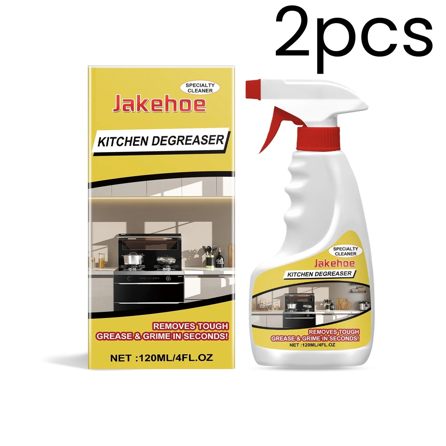 BACKUPMYFILESNOW® Jakehoe Kitchen Degreaser spray showing a spray bottle used for heavy grease removal and kitchen cleaning.
