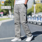 Men's black cotton cargo pants by BACKUPMYFILESNOW.COM®, casual joggers with pockets, suitable for work, climbing, or outdoor activities.