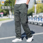 Men's black cotton cargo pants with multiple pockets, casual work and climbing joggers, suitable for spring and summer activities.