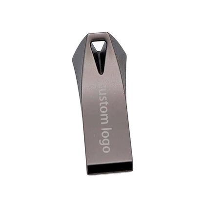 BackupMyFilesNow.com 128GB USB 3.0 Mini Metal Pen Drive in black, available in 16GB to 128GB with logo, compact and durable.