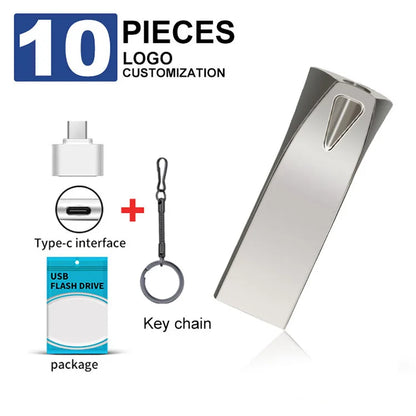 BackupMyFilesNow 128GB USB 3.0 Mini Metal Pen Drive in black, available in various storage sizes with logo branding.
