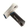 Black USB 3.0 metal pen drive with 128GB storage and logo, compact flash stick suitable for data transfer and storage.